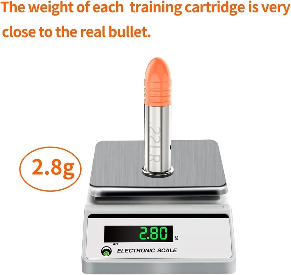 22LR Snap Caps Training Dummy Rounds Practice Safe Loading,Orange, 12PK