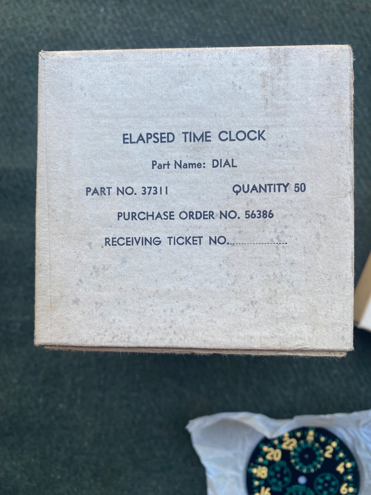 Original WW2 US Air Force Hamilton-Elgin 37500 Cockpit Elapsed Clock Dial - 1945