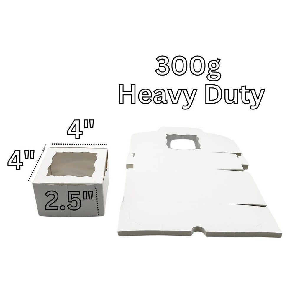 4"x4"x2.5" Mini Cake Box with Window (25pcs Pack)