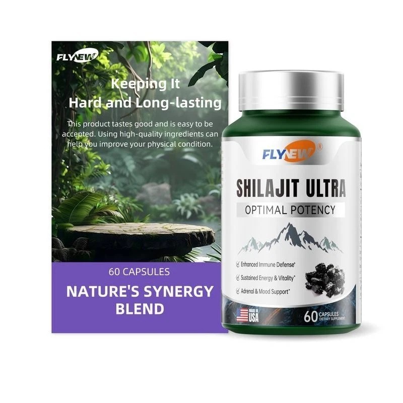 Flynew Optimal Potency Shilajit Ultra 60Capsules Made in USA with Essential Mine