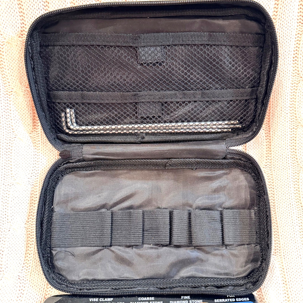 Smith's Precision Knife Sharpening System 3 Stones Vise Clamp Storage Bag Kit
