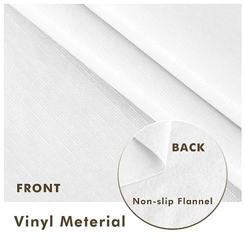 2 Pack White Rectangle Tablecloth 60x84" Waterproof Plastic Wipeable Cover