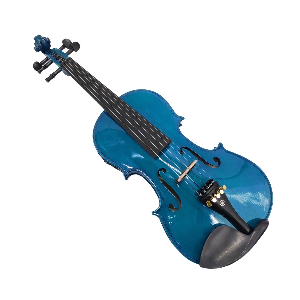 Electric Violin Blue 5 String 4/4 Full Size Maple Spruce Solid Violin Hand Made