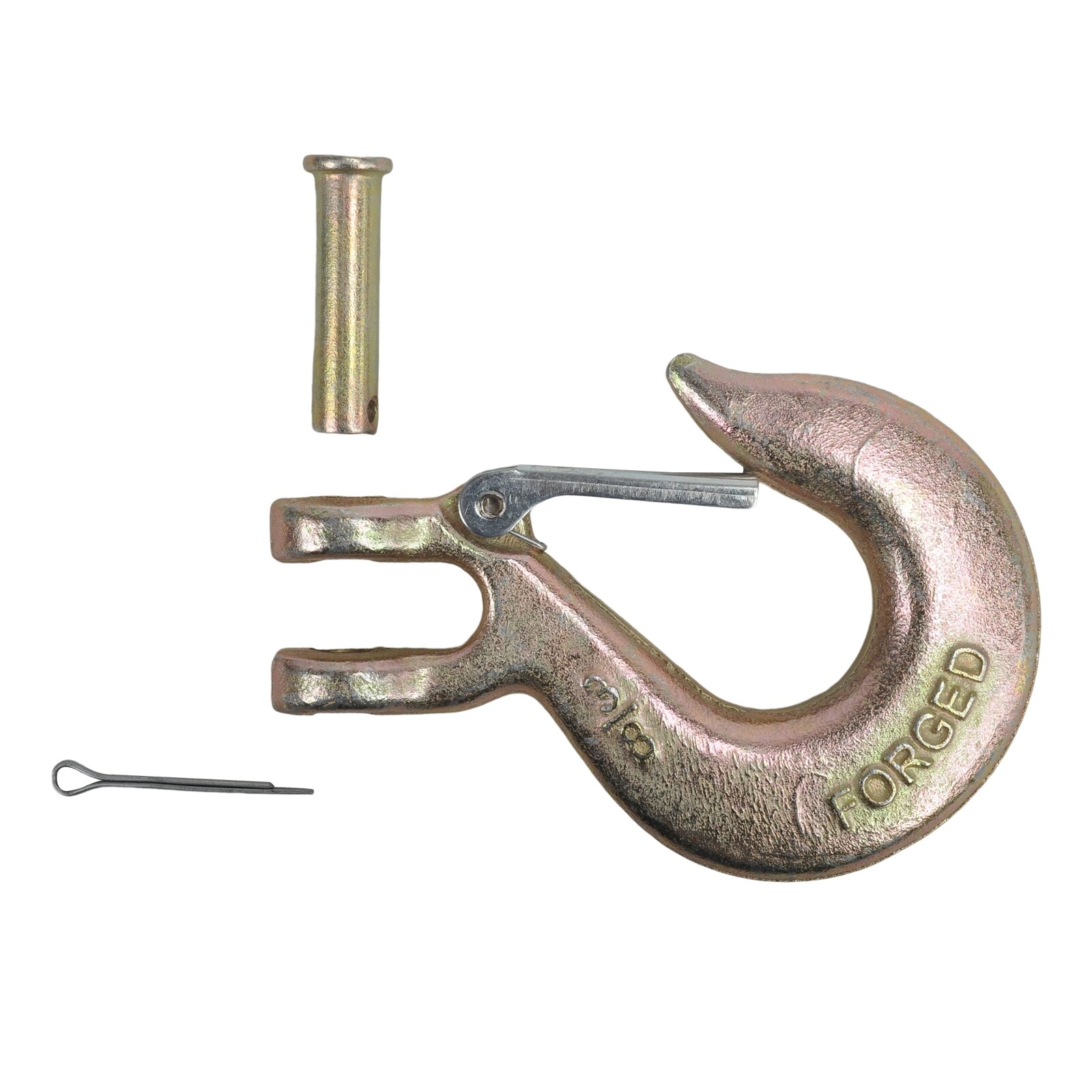 2PCS 3/8" Grade 70 Heavy Duty Forged Steel Clevis Slip Hook With Safety Latch
