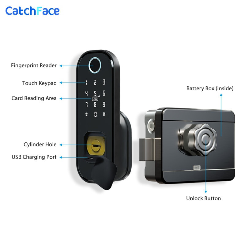 Keyless Smart Door Lock Fingerprint Remote Control Bluetooth TTLock App Passcode