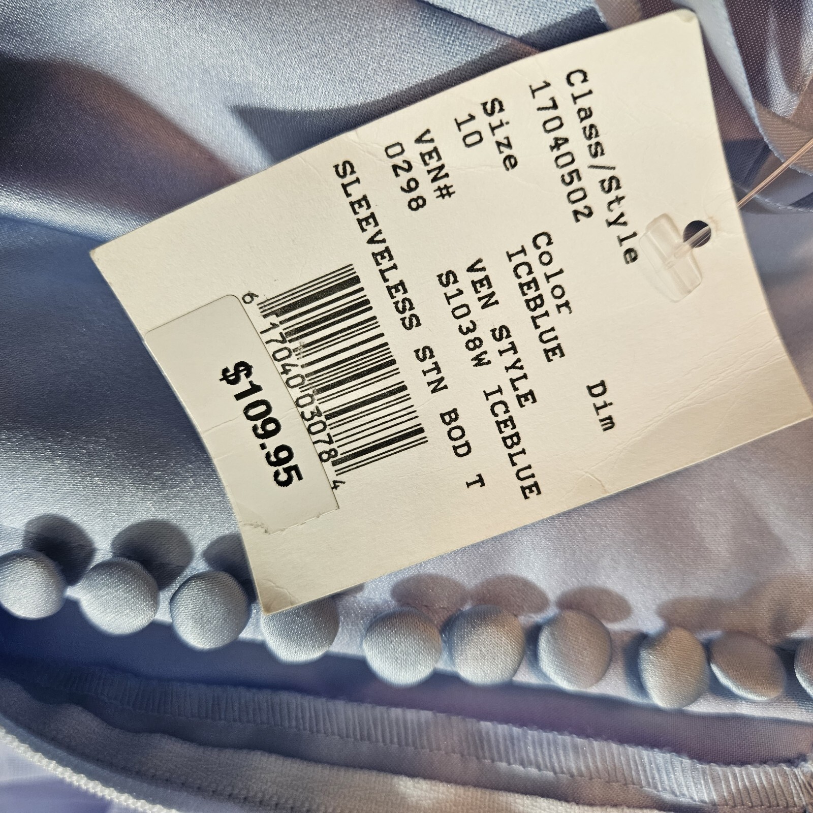 David’s Bridal Flower Girl Formal Dress Light Blue with Bow Youth Size 10 NEW