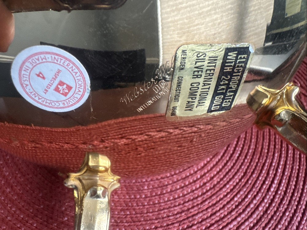 Webster-Wilcox International Silver 4 Piece Gold Plated Coffee & Tea Set