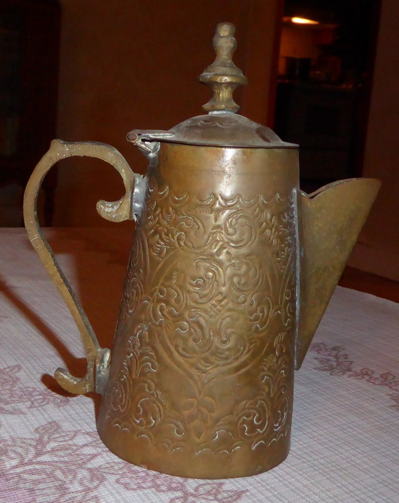 Vintage Small Handmade Brass Coffee Pot