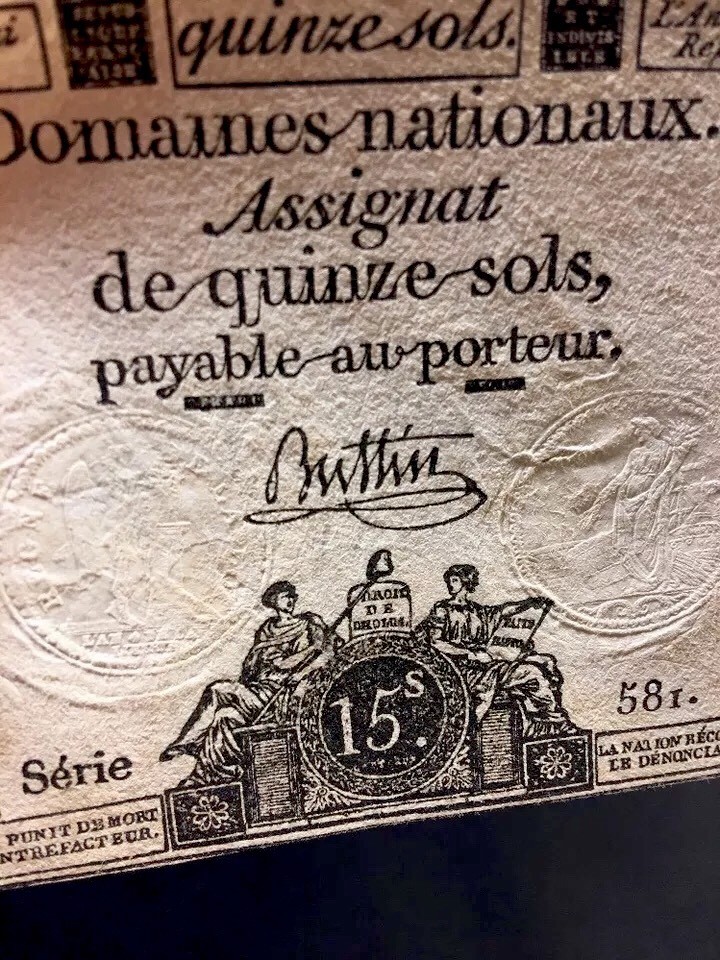 FRENCH REVOLUTION MONEY 1793 historical banknote collectible