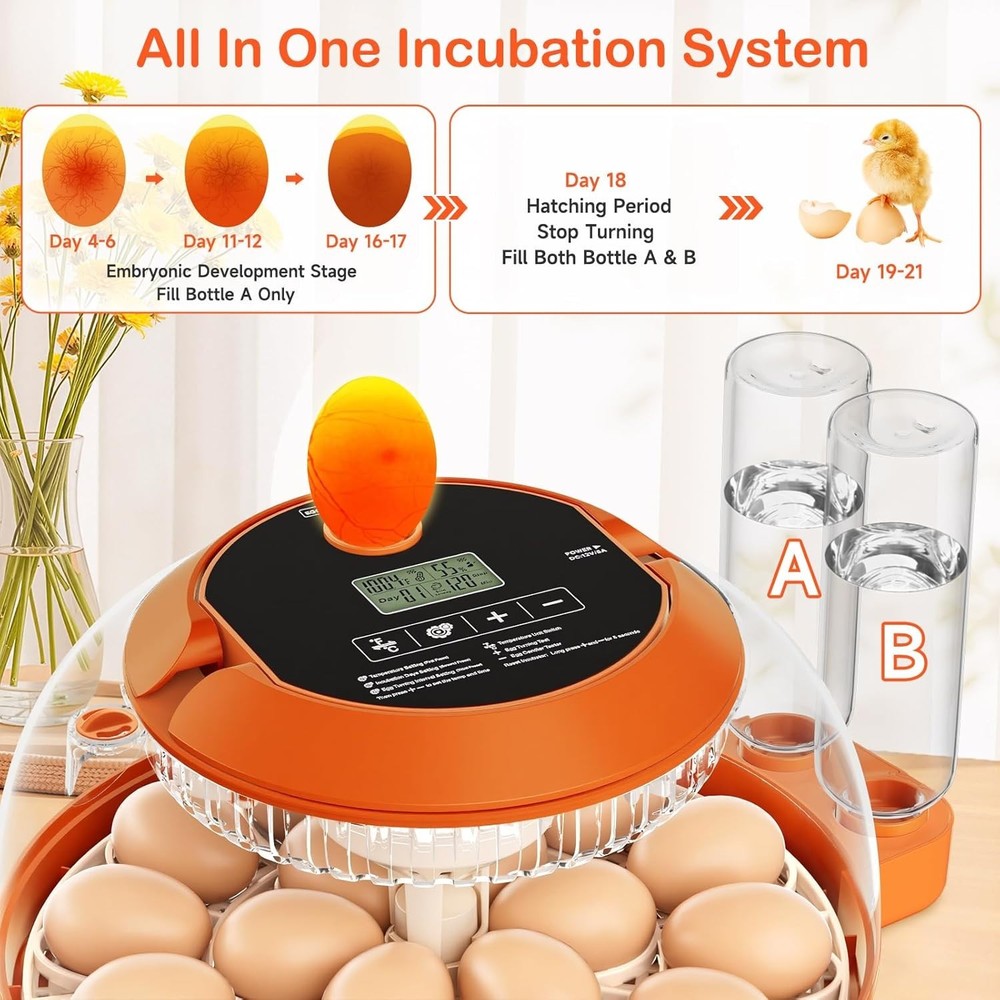 18 Egg Incubator with Automatic Turning & Humidity Control for Optimal Hatch ...