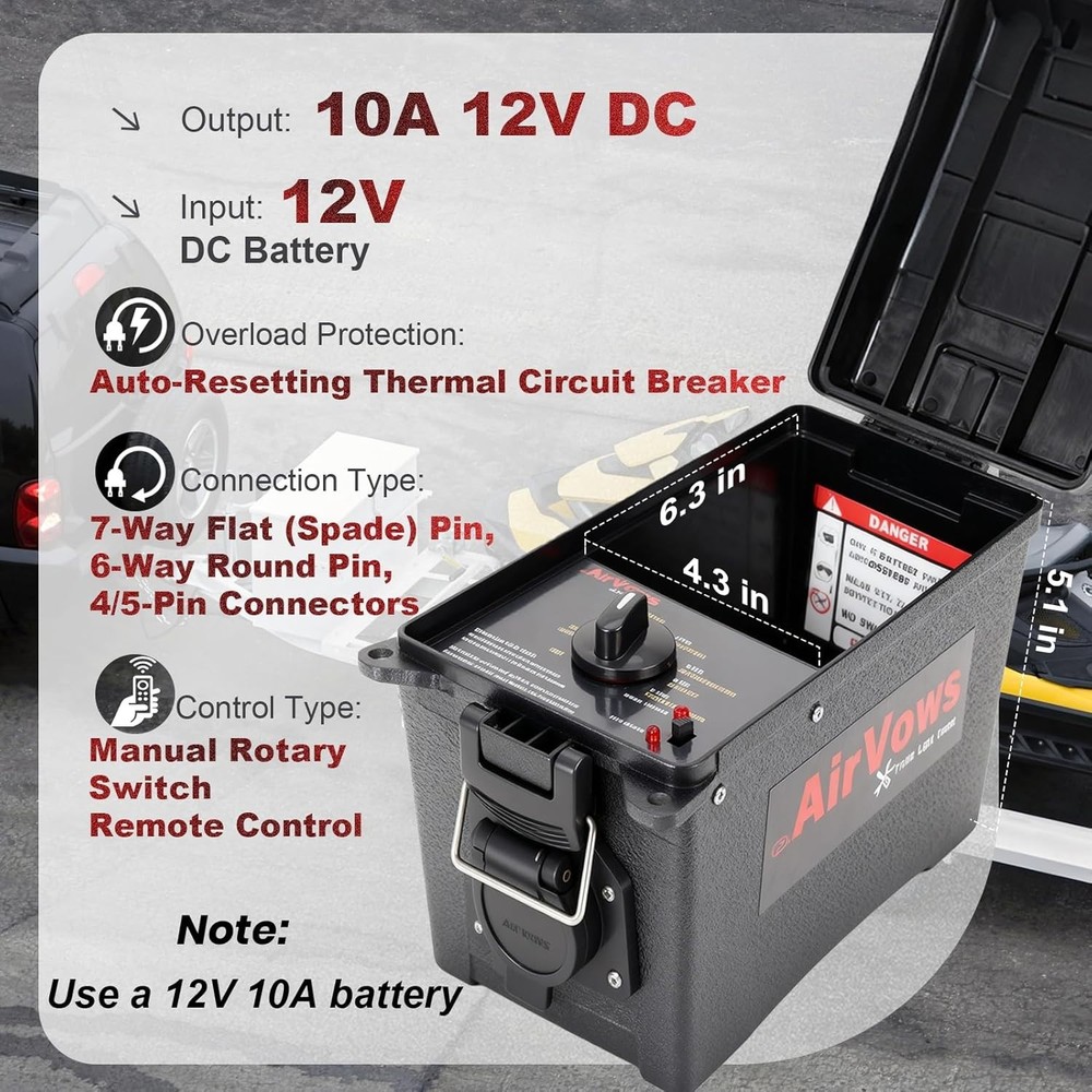 Trailer Light Tester with Remote Control Function,7-Way Flat Spade Pin,6-Way ...