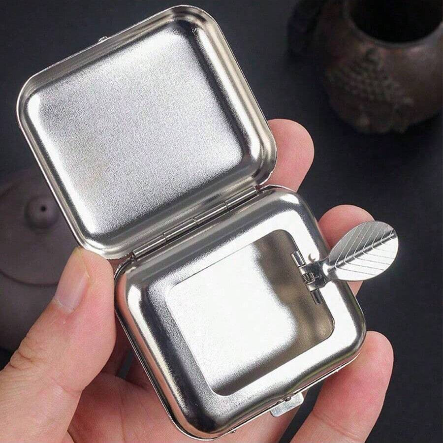Mini Portable ASHTRAY Metal Car Pocket Ashtray Windproof Cigarette Ashtray W/Lid
