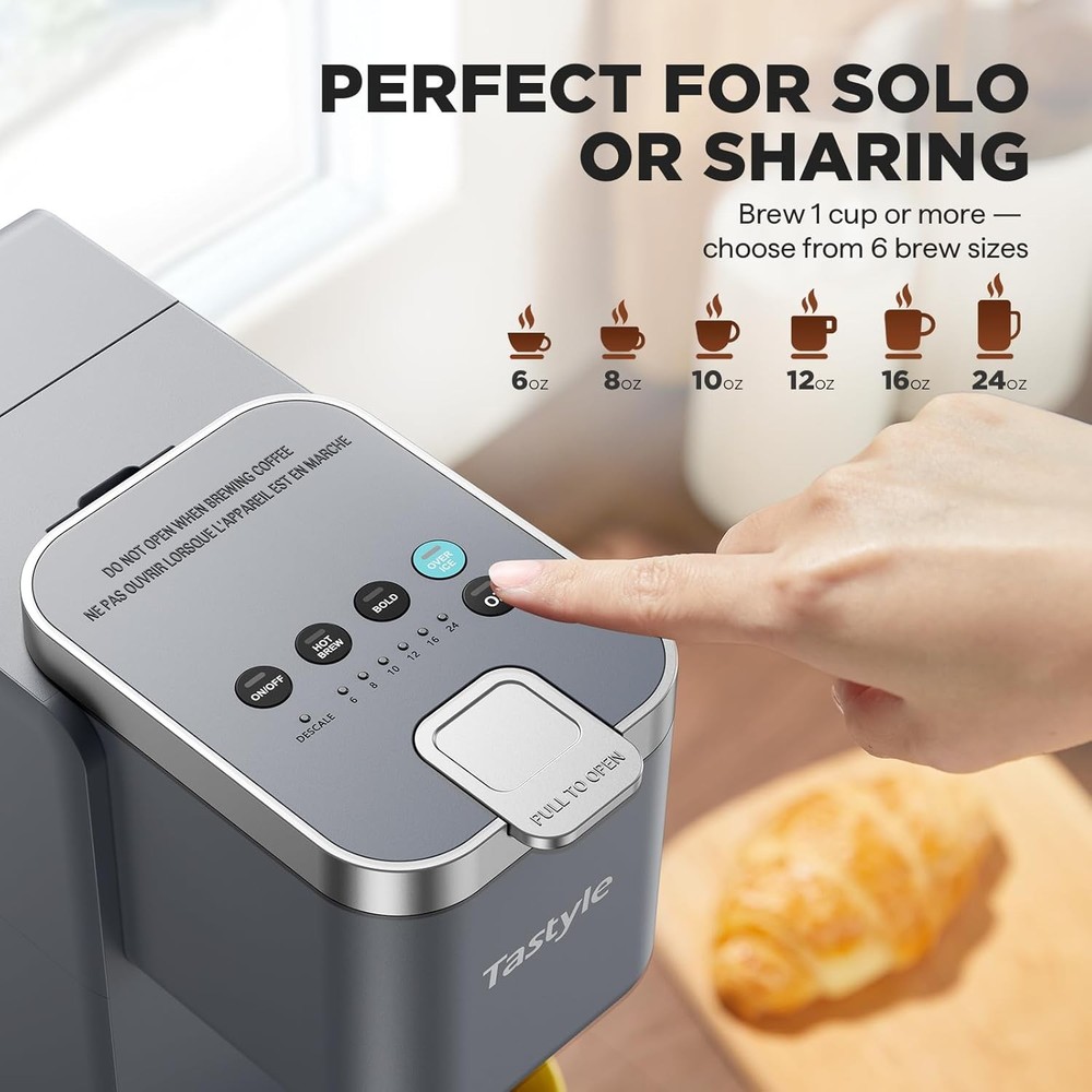 Single Serve Coffee Maker, Iced and Hot Coffee Machine for K Cup & Grounds, Comp