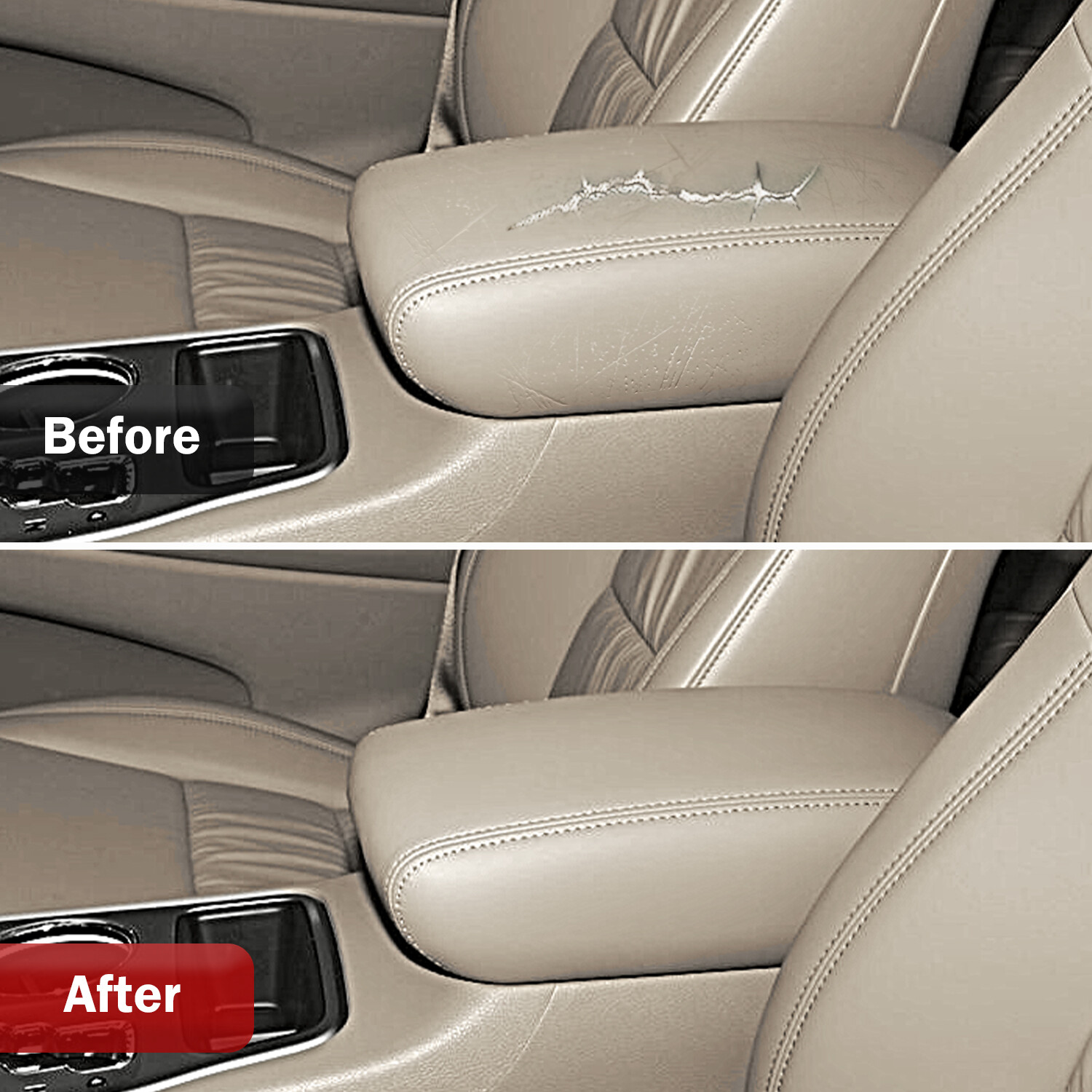 Fit Jeep Grand Cherokee 2011-2020 Center Console Lid Armrest Leather Cover Beige