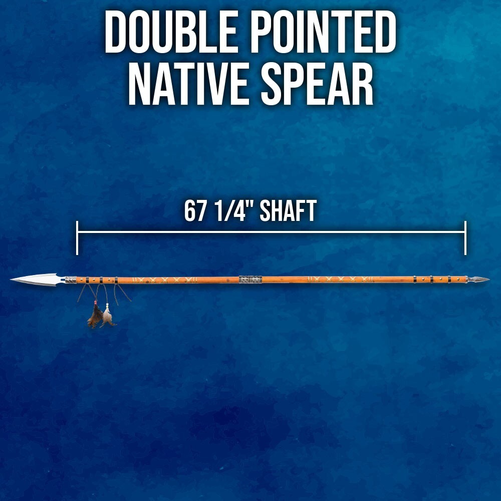 Double Pointed Native Style Spear, Stainless Steel, New