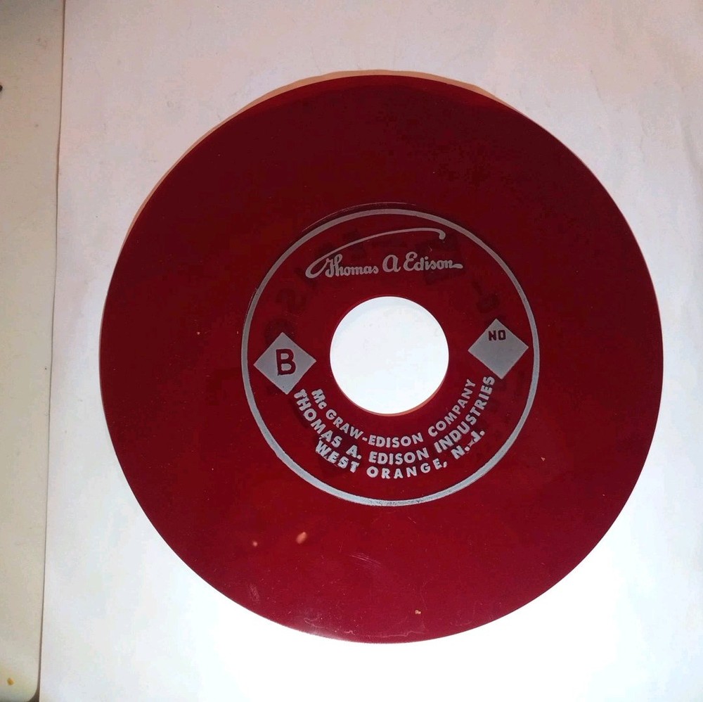 Thomas Edison Voicewriter Ruby Red Translucent Diamond Disc