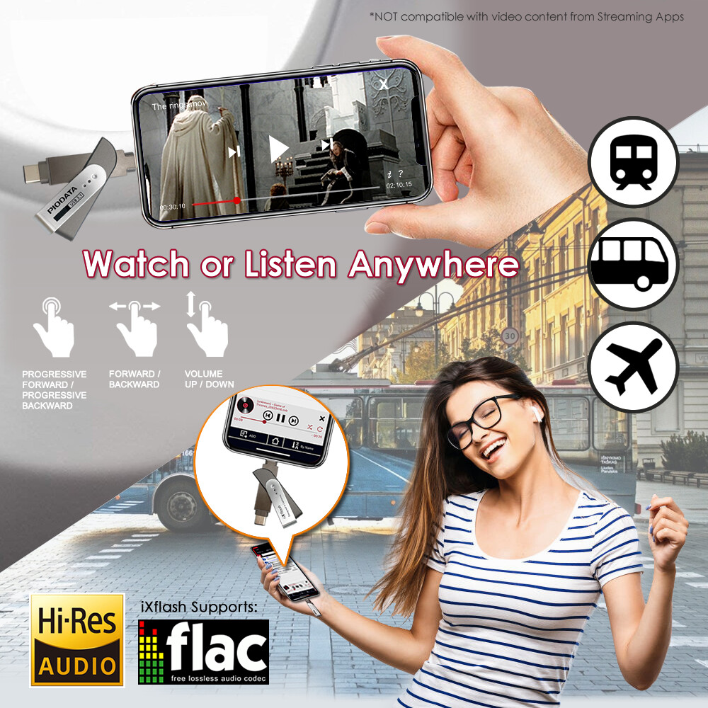 Apple MFi USB 3.0 Flash Drive Memory Storage Photo Stick for iPhone iPad Type C