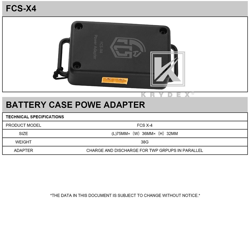 KRYDEX FCS Military BB-2590 Rechargeable Li-ion Battery Case 2x16.8V Output Tan