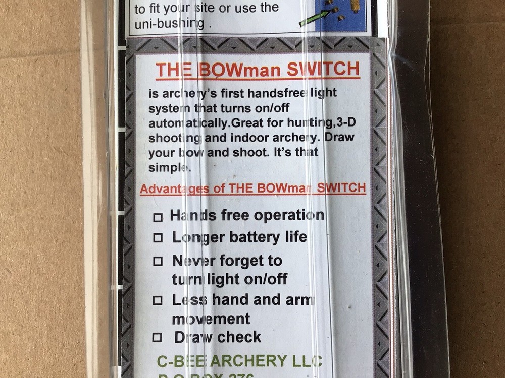 the bowman switch, automatic light system, Archery, Bow Hunting