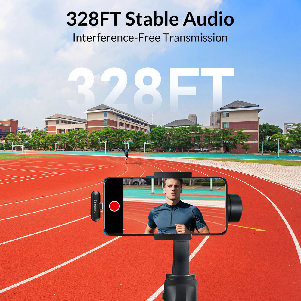 Ai Noise Cancelling Wireless Mini Microphone for iPhone & Android,Live Streaming