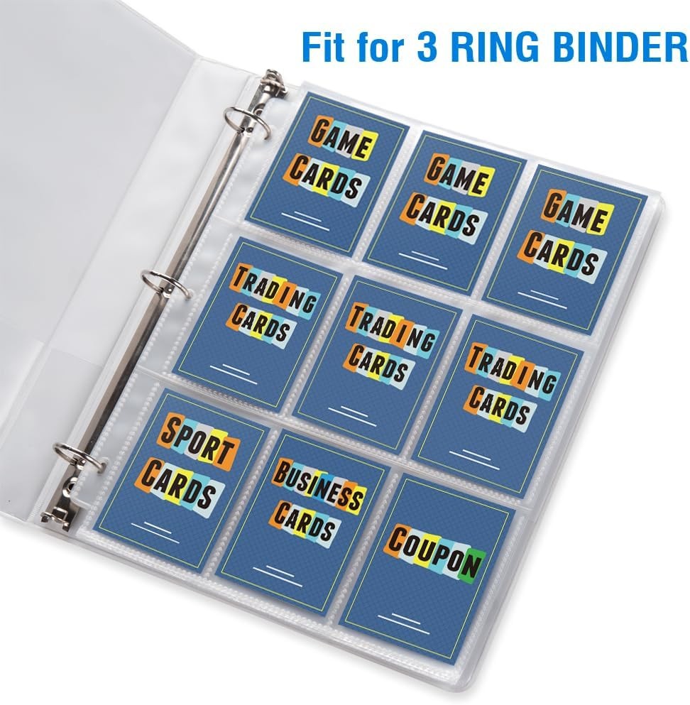 Binder Card Sleeves Storage Pages