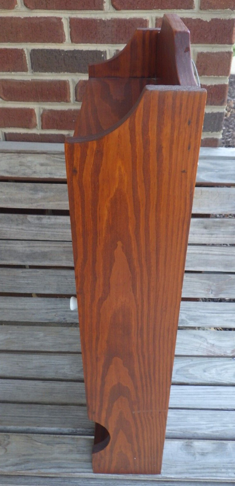 Wall Cabinet Mahogany Wood Punched Tin Pineapple Motif Farmhouse Décor