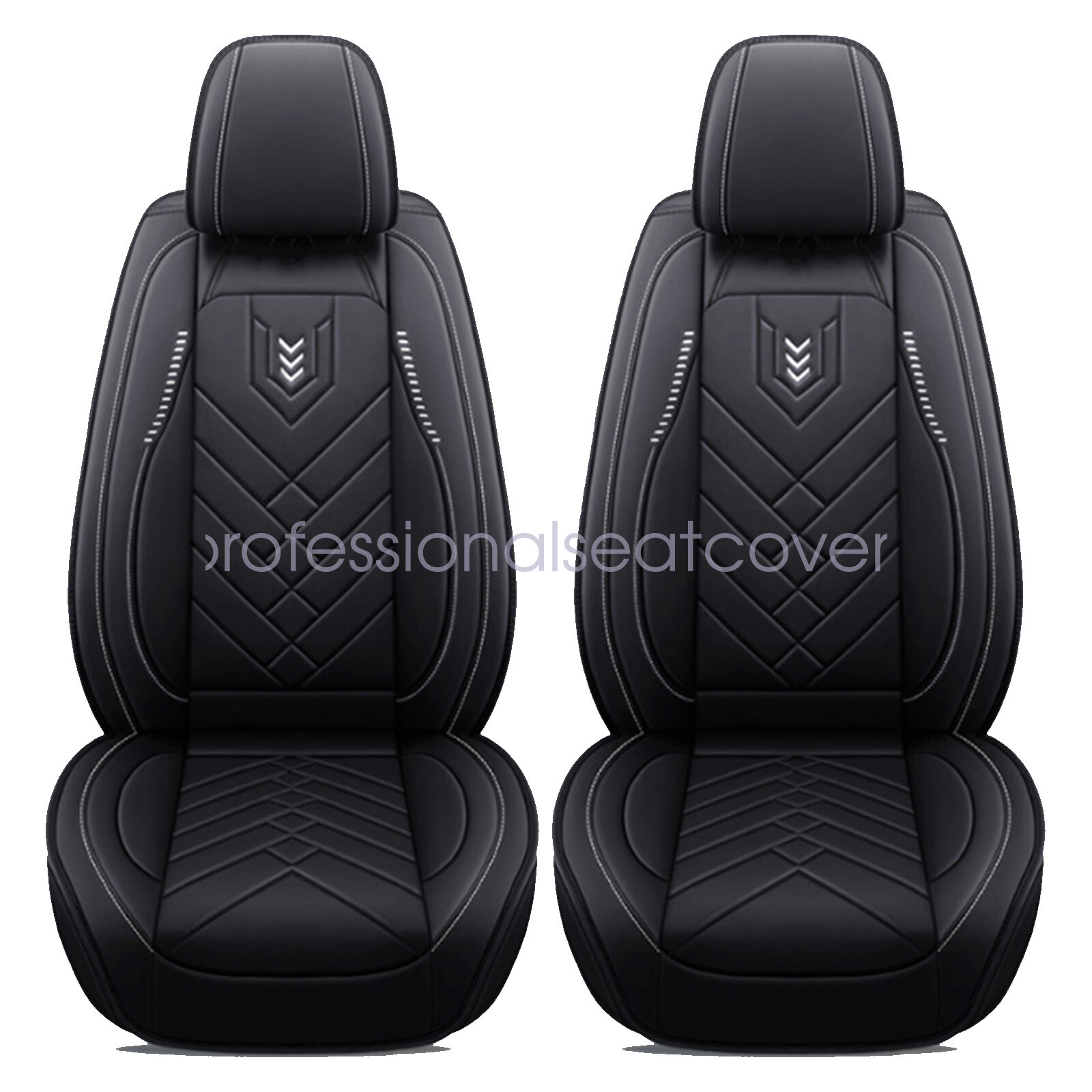 For Ford F-150 Crew Cab 4-Door 2009-2023 Car Faux Leather Front+Rear Seat Cover