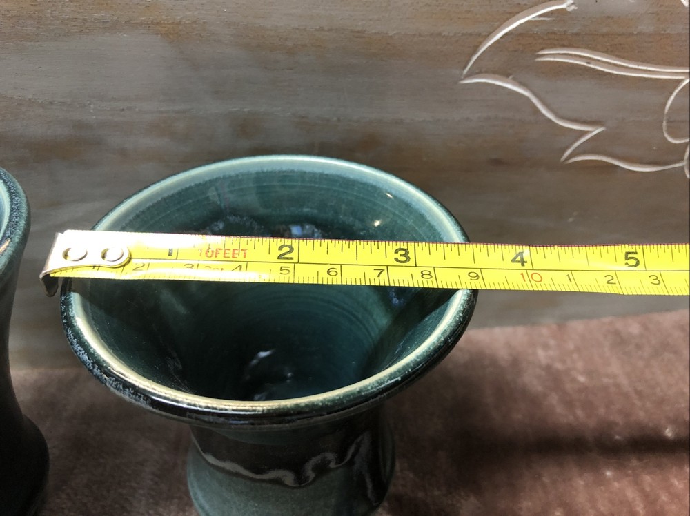 Hockomock Pottery Glazed Cup Set Handmade - Marked