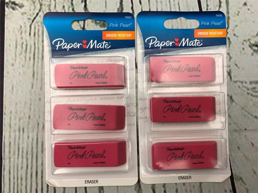 Pink Erasers Large 6 Count Bundle