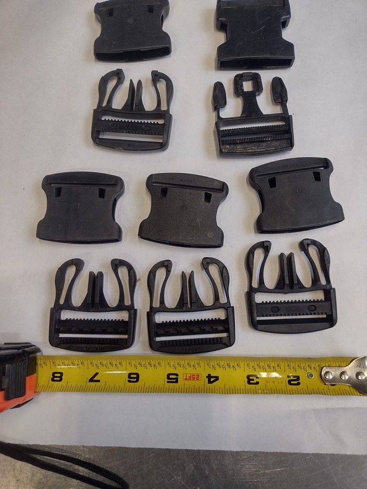 Black Plastic Side Release Buckles Square/Rectangle 2" Assorted Styles
