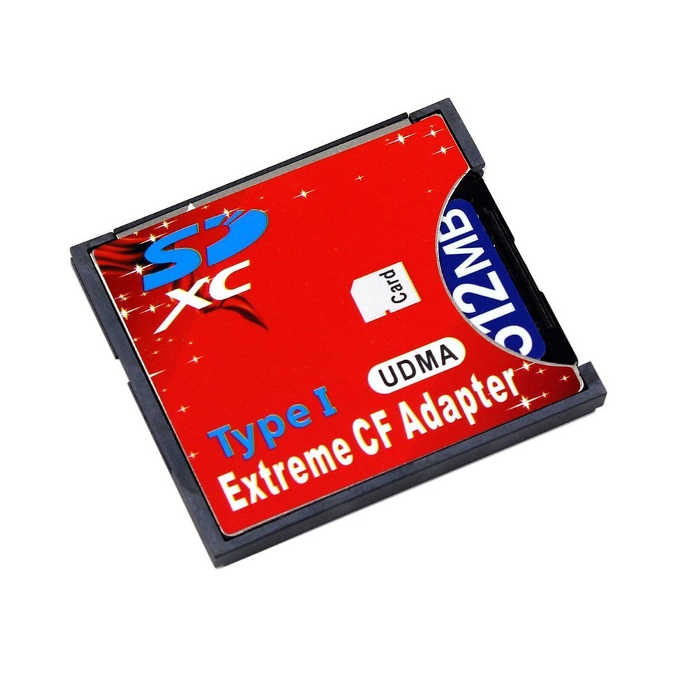 Cablecy SD SDHC SDXC to High-Speed Extreme Compact Flash CF Type I Adapter