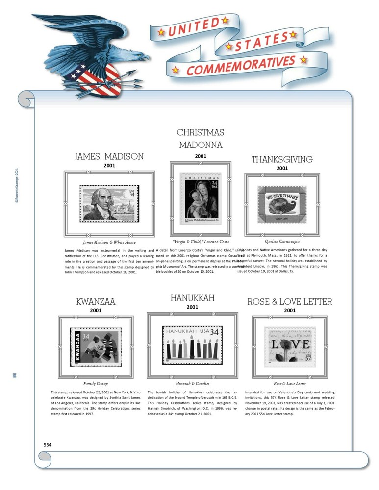 2001 U.S. Commemorative Singles COMPLETE Supplement (White Ace Alternative)