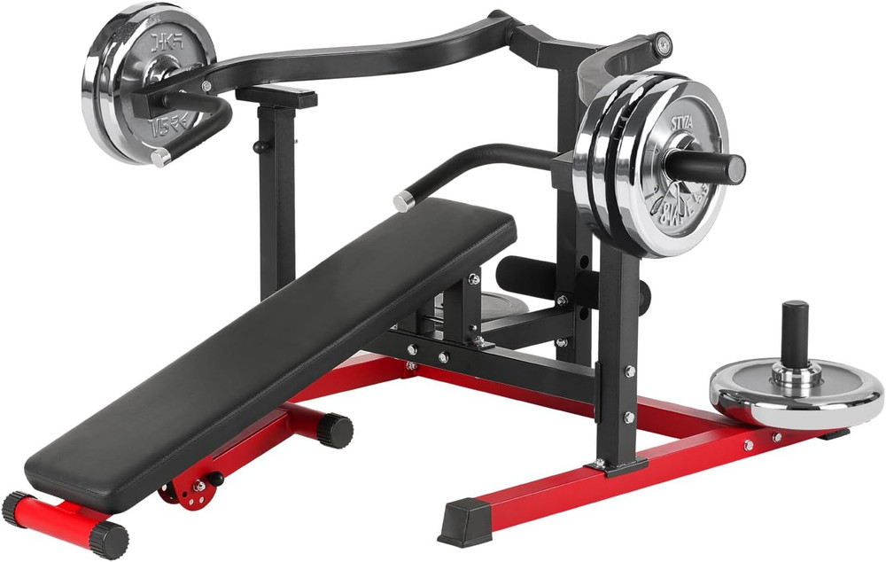 Chest Press Machine, Bench Press Set, Adjustable Flat Incline Bench with Indepen