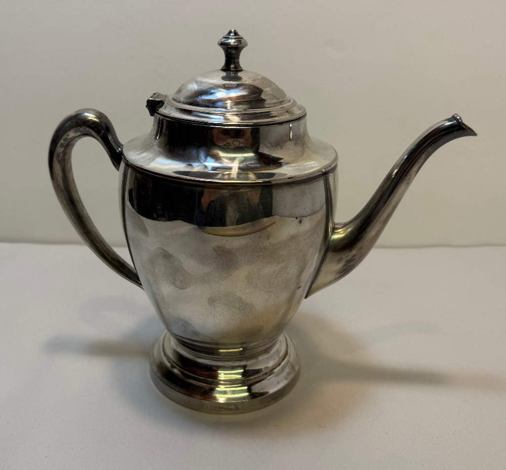 Vintage Silver On Copper Teapot Tea Kettle 8"