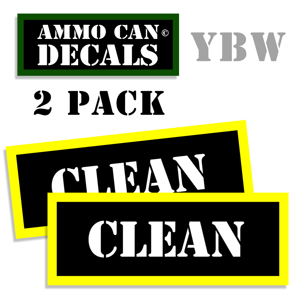Clean Ammo Label Decals Box Stickers decals - 2 Pack BLYW