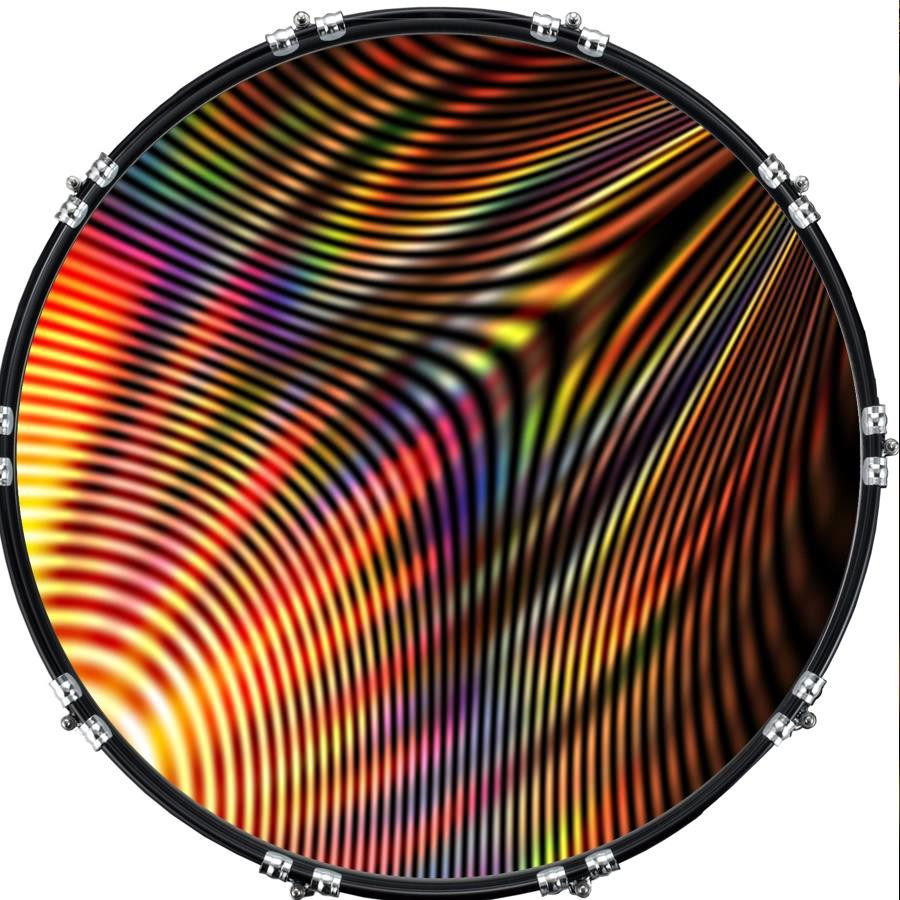 20" Custom Bass Kick Drum Front Head Graphical Graphic Interference 1