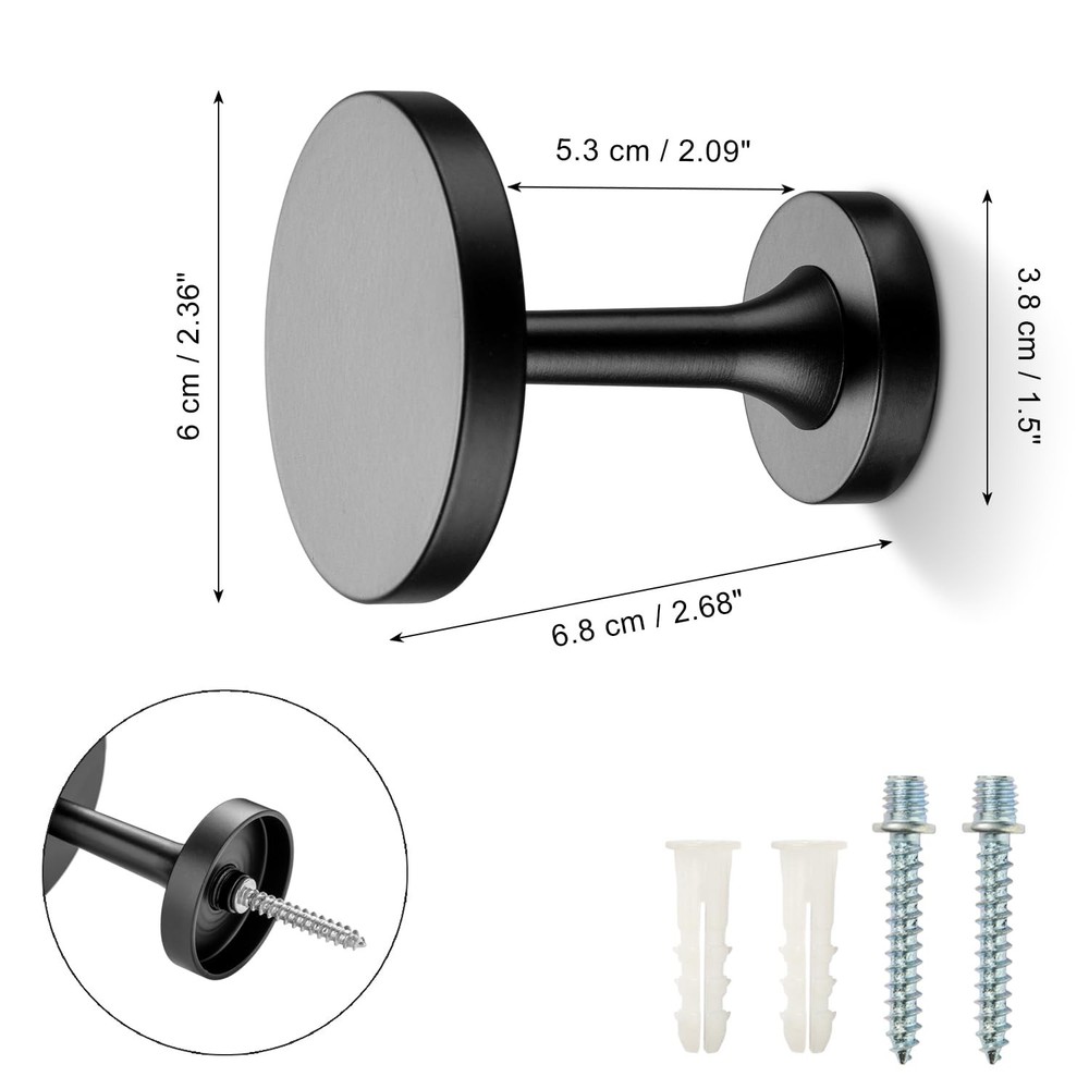 Small Curtain Holdbacks - 2 Pack, Black Curtain Tiebacks Hooks Wall Mounted, ...