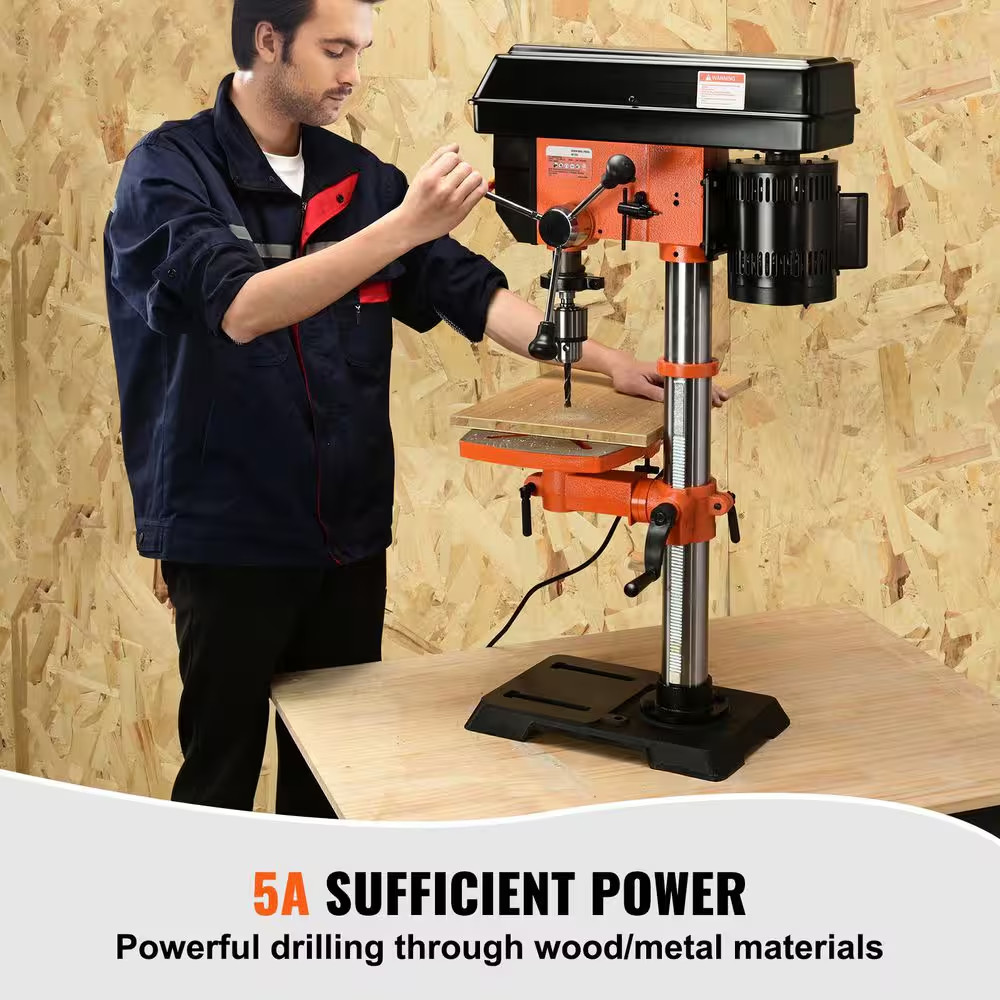 Benchtop Drill Press, Variable Speed Cast Iron Bench Drill Press, 12 In. Swing D