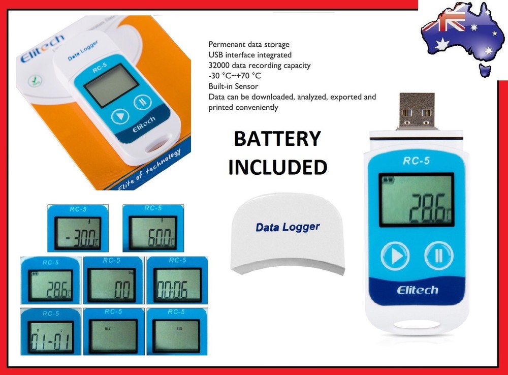 Elitech RC5 USB Temperature Data logger Datalogger Temp Recorder Internal Sensor