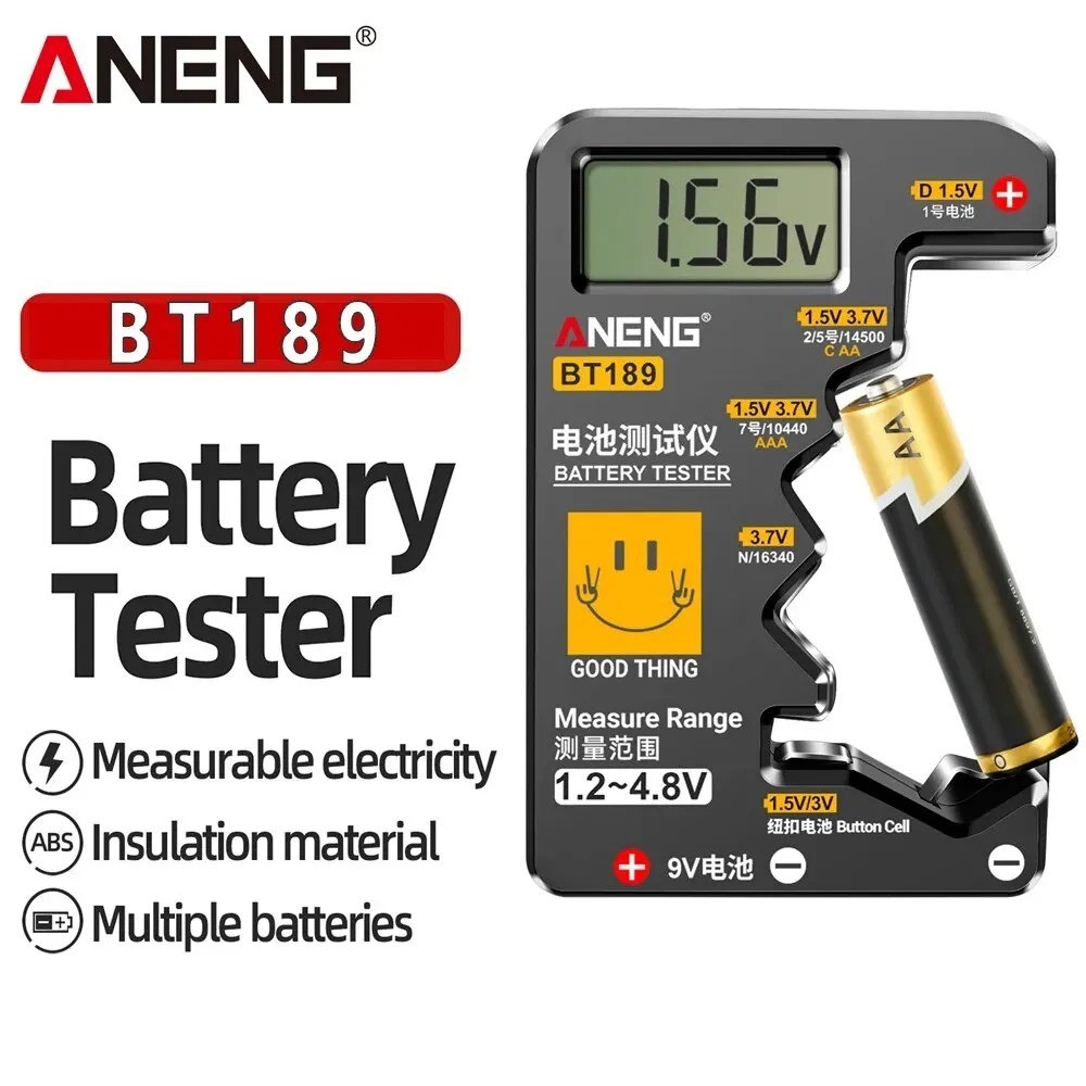 Universal LCD Battery Tester 9V N D C AA AAA Button Cell Detector DIY Gift