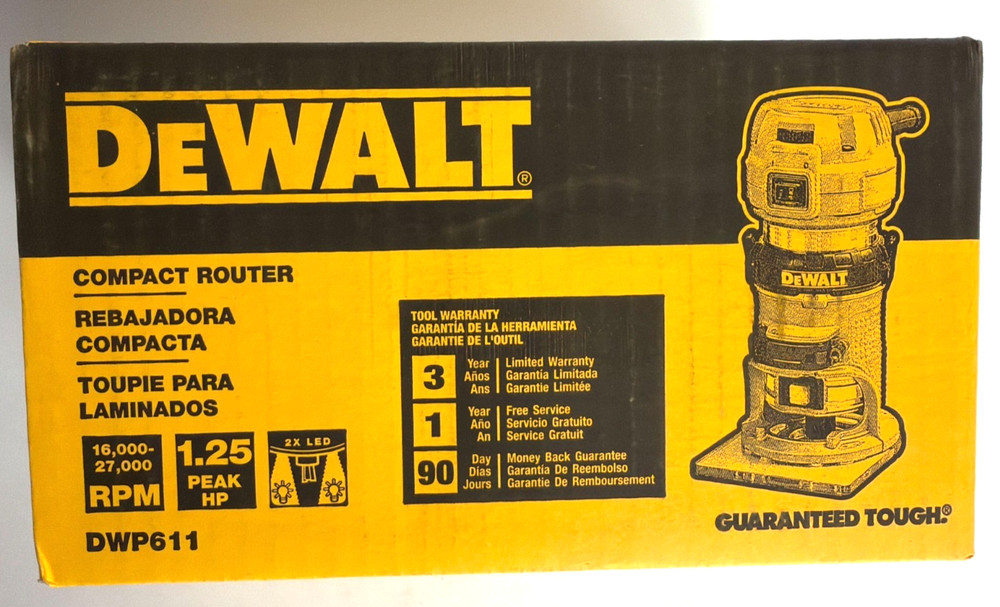 [NEW] (DWP611) DEWALT 1-1/4 HP Max Torque Variable Speed Compact Router