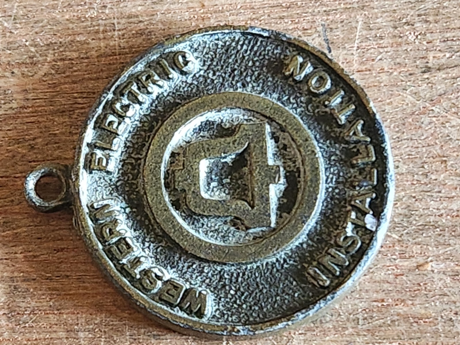 Western Electric Installation Medal FOB Pendant Employee Award Rough Vintage