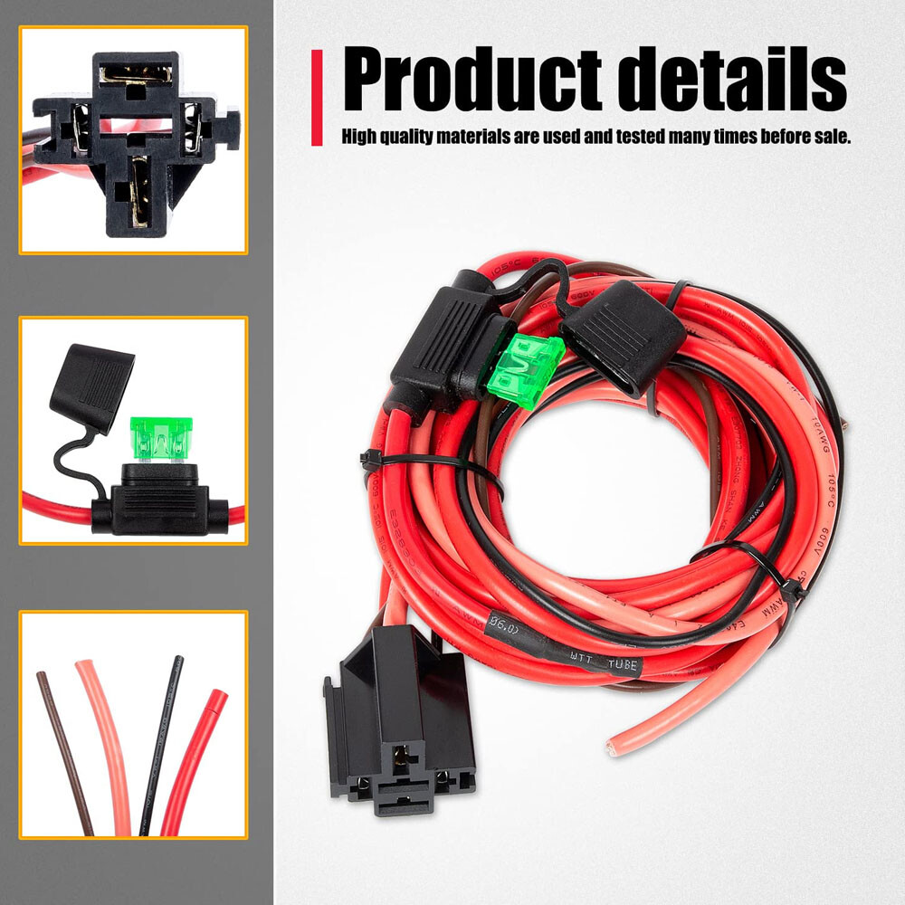 Electric Fuel Pump Relay Kit Fuel Pump Wiring Harness Kit Relay Bypass 40 AMP