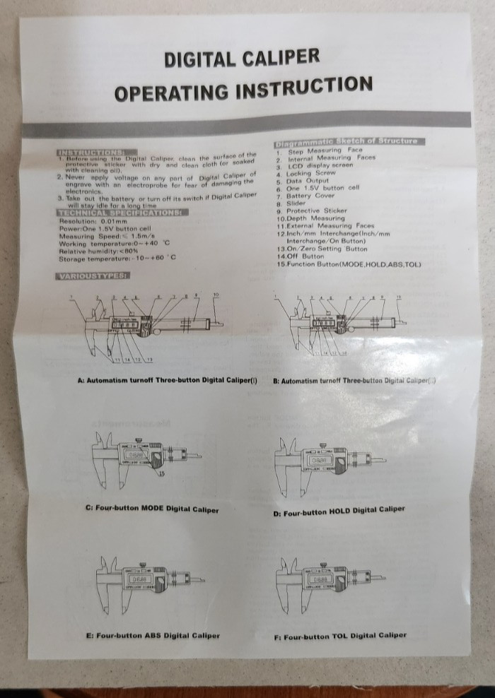 DIGITAL ELECTRONIC 6'' HARDENED STAINLESS CALIPER