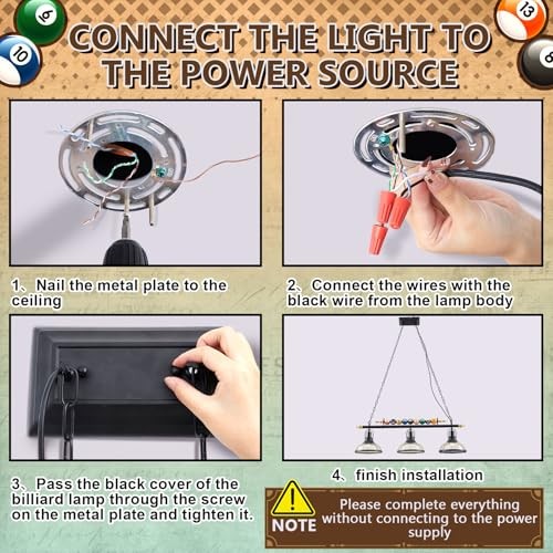 Adjustable Pool Table Lights for 7'-8' Billiard Light Hanging Pool Table Light