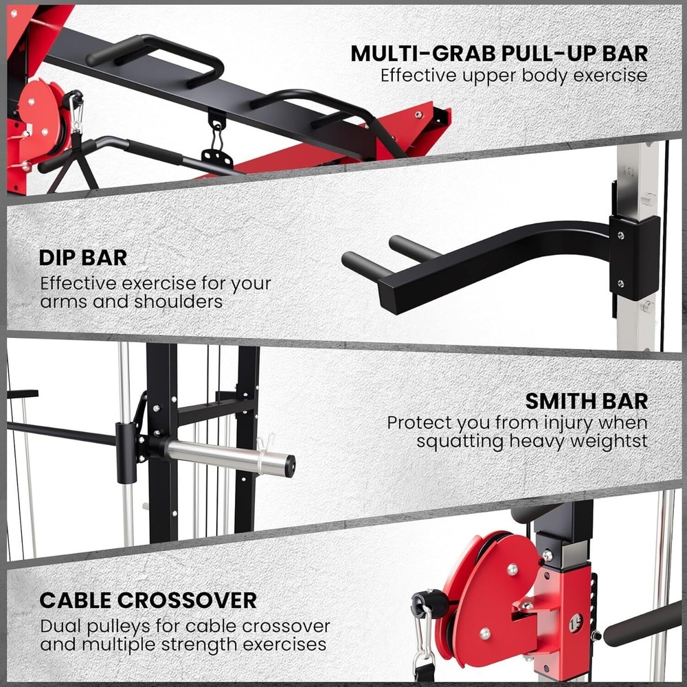 3600LBS Power Cage Exercise Machine Versatile Power Rack With Cable Crossover