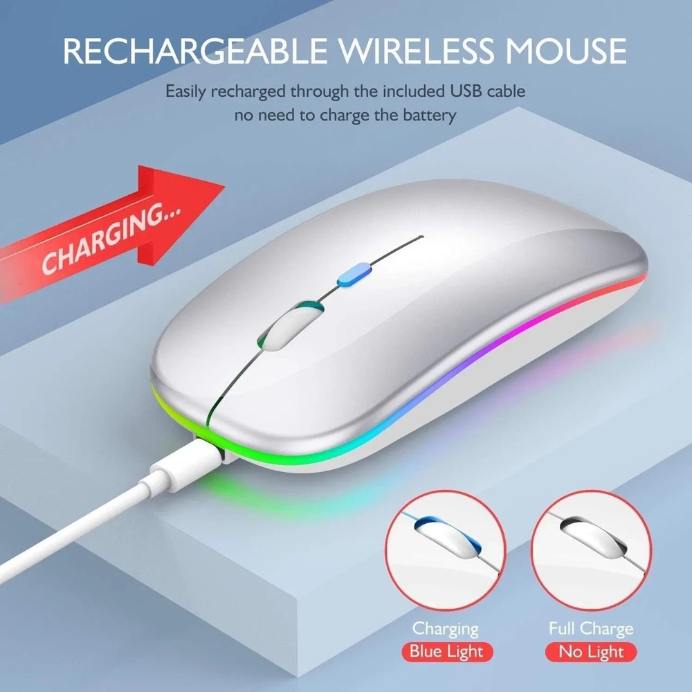 Wireless Bluetooth Mouse for MacBook (Bluetooth 5.2/3.0 and 2.4GHz USB type C )