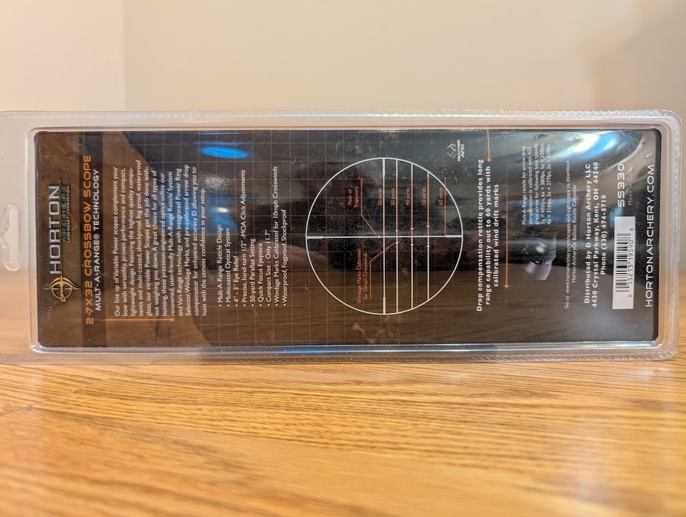 Horton 2-7 Variable x 32 Crossbow Scope Mult-A-Range Model SS330 Unopened