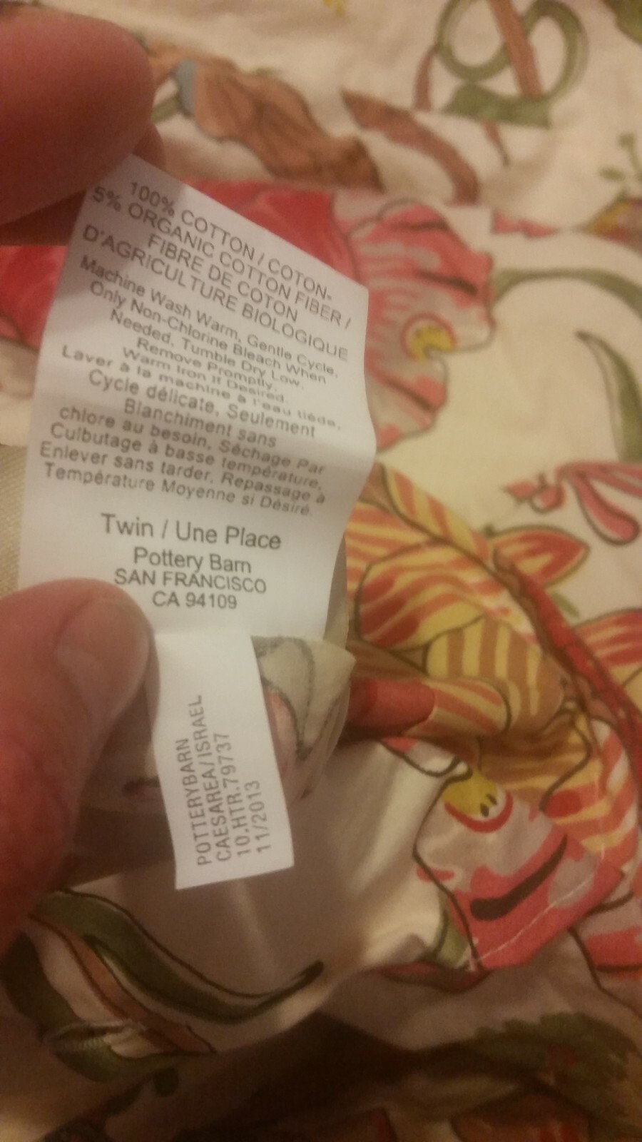 RARE Pottery barn Reagan Palampore Floral TWIN duvet comforter insert