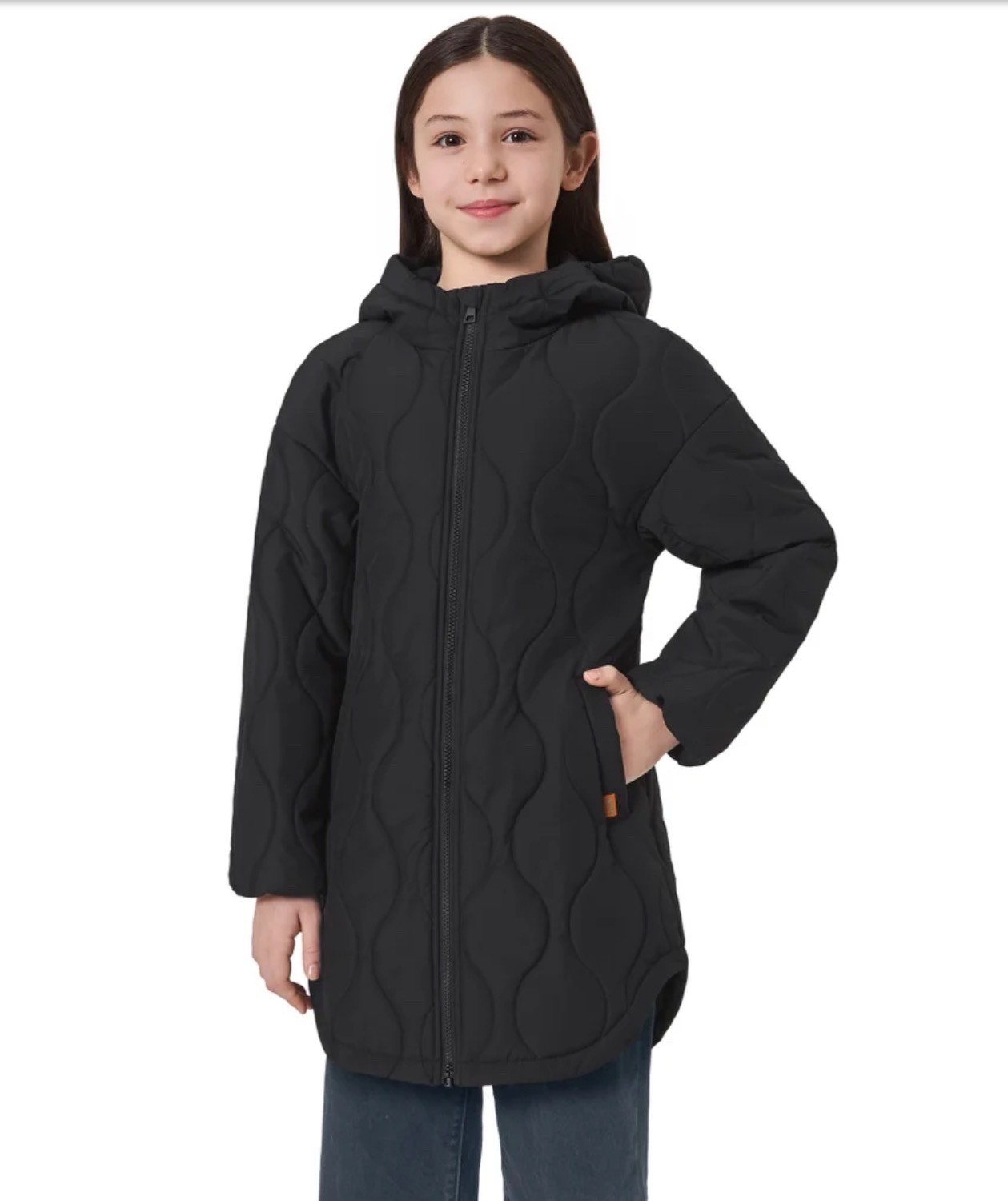 Mondetta Youth Quilted Wind/Water Resistant Jacket, Black, Size XS/S/M